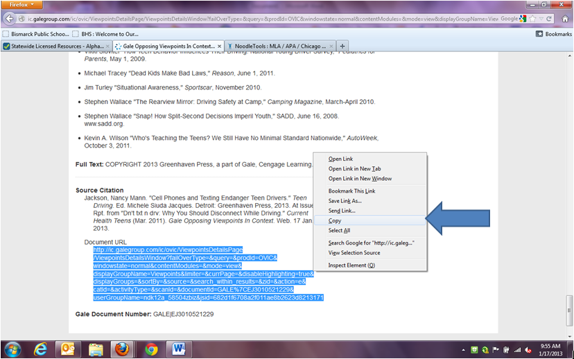 Copy the entire URL to the clipboard