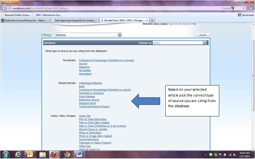 Select the type of source you are citing