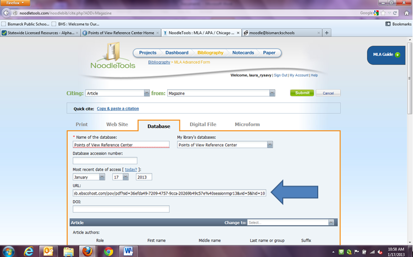 Paste the URL into your citation