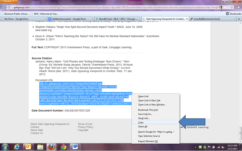 Copy the Document URL