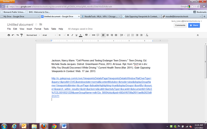 Paste the URL into your Google Doc