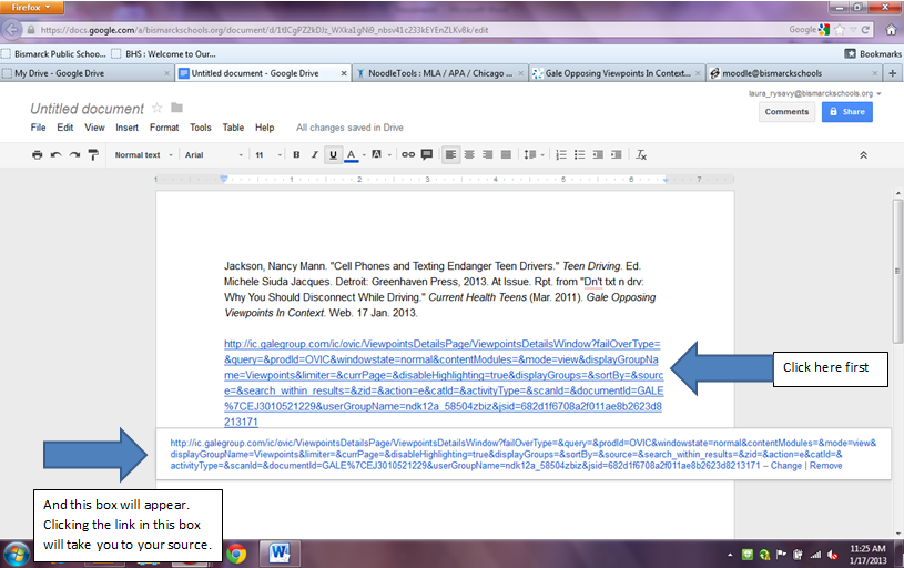 Click on the created link to open your article in a new window