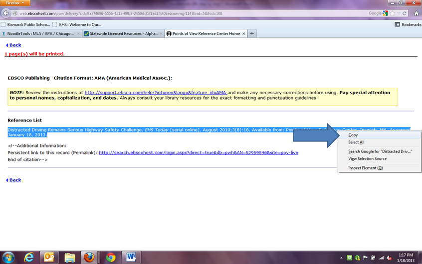 Copy the citation to the clipboard