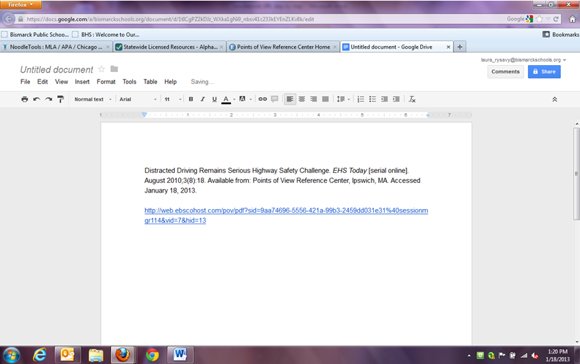 Paste the URL into Google Docs
