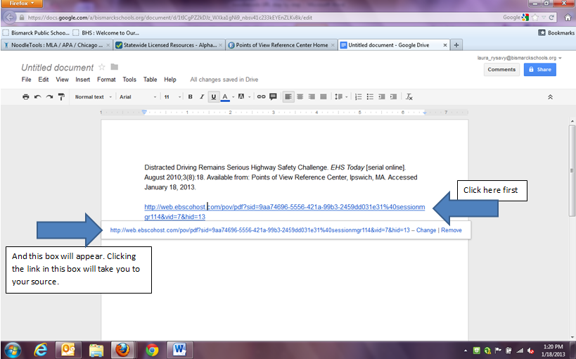 Click on the created link to open your article in a new window