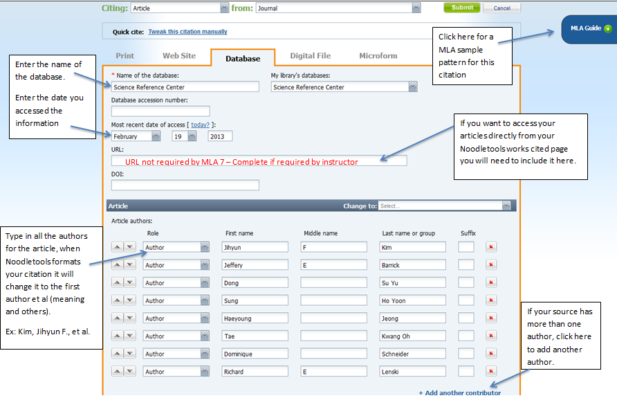 Screenshot 1 of citing an academic journal