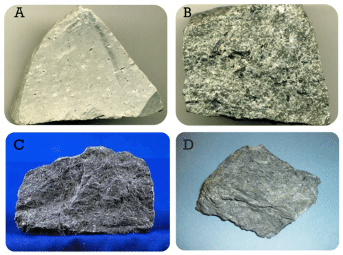 igneous rocks with labels