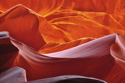 Image of Layers of sand turned to rock are seen in the Navajo sandstone